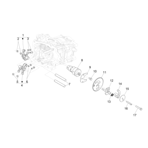 Camshaft - Camshaft gear - Rocker arm boots Vespa GTS 300 Super HPE 4V IE ABS Euro 5 2020-2022