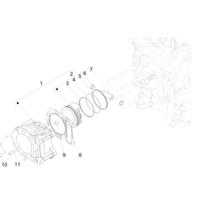 Cylinder - Piston Vespa GTS 300 Super HPE 4V IE ABS Euro 5 2020-2022