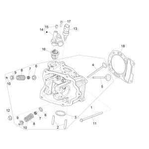 Cylinder Head - Valves Vespa GTS 300 Super HPE 4V IE ABS Euro 5 2020-2022