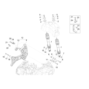 Shock Absorber Vespa GTS 300 Super HPE 4V IE ABS Euro 5 2020-2022