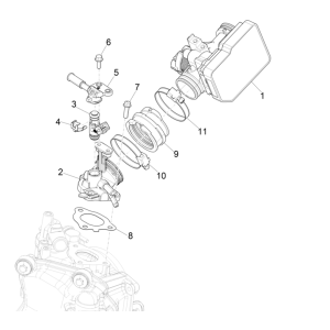 Throttle body - Injector - Intake manifold Vespa GTS 300 Super HPE 4V IE ABS Euro 5 2020-2022