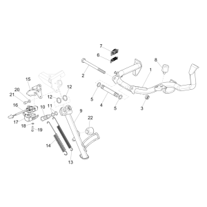 Center Stand - Side Stand Vespa GTS 300 Super HPE 4V IE ABS Euro 5 2020-2022