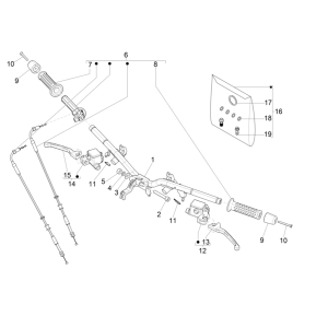 Handlebar Wheel - Brake Cylinder - Throttle Cable - Grips Vespa GTS 300 Super HPE 4V IE ABS Euro 5 2020-2022