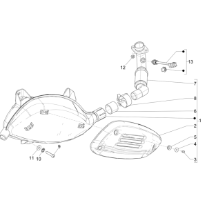 Exhaust Vespa GTS 300 Super HPE 4V IE ABS Euro 5 2020-2022