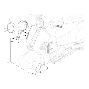 Headlight - Front indicators Vespa GTS 300 Super HPE 4V IE ABS Euro 5 2020-2022