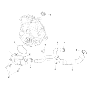 Water pump Vespa GTS 300 Super HPE 4V IE ABS Euro 5 2020-2022