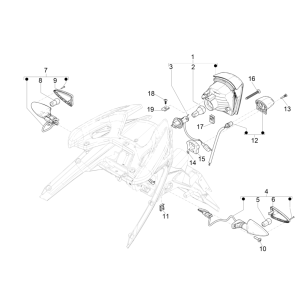Rear light - Rear indicators Piaggio Typhoon 50 2-stroke Euro 4 2018-2020
