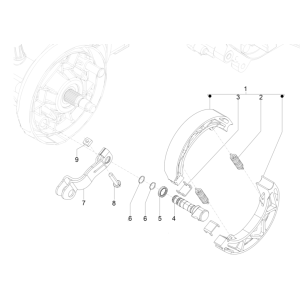 Rear brake - Piaggio Typhoon 50 2-stroke Euro 4 2018-2020 brake shoes