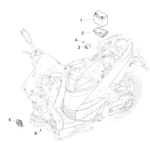 Battery - Horn - Starter Relay Piaggio Typhoon 50 2-stroke Euro 4 2018-2020