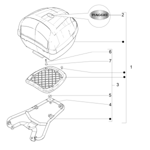 Piaggio Typhoon 50 2-stroke Euro 4 2018-2020 rear carrier