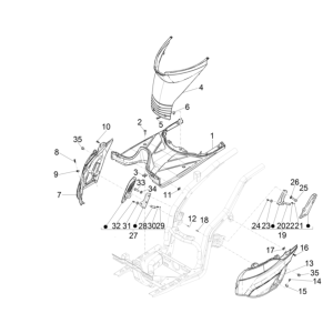 Footboard - Piaggio Typhoon 50 2-stroke Euro 4 2018-2020 footrest