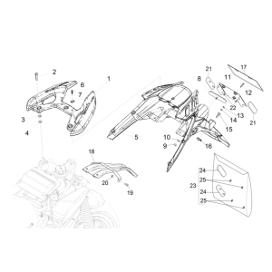 Piaggio Typhoon 50 2-stroke Euro 4 2018-2020 rear fender