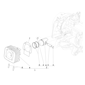 Cylinder - Piston Piaggio Typhoon 50 2-stroke Euro 4 2018-2020