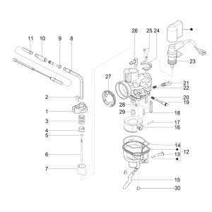 Carburettor parts Piaggio Typhoon 50 2-stroke Euro 4 2018-2020