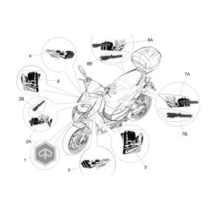 Emblems - Stickers - Logo Piaggio Typhoon 50 2-stroke Euro 4 2018-2020