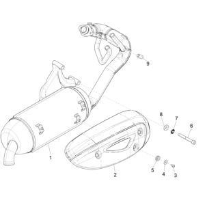 Piaggio Typhoon 50 2-stroke Euro 4 2018-2020 exhaust
