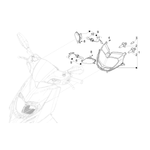 Headlight - Front indicators Piaggio Typhoon 50 2-stroke Euro 4 2018-2020