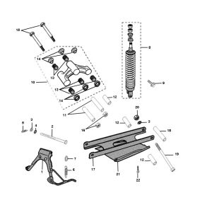 Shock absorber - center stand Peugeot Jet force C-tech 2-stroke