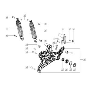 Rear shock absorber Kymco Xciting 400i Pearly Black