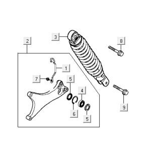 Shock absorber Kymco Super9 2t lc o.m matt black-red