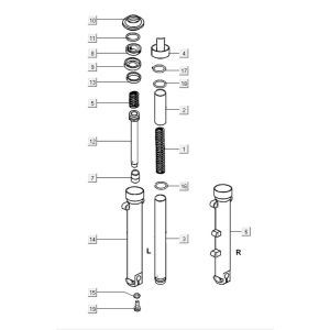 Front shock absorber Kymco Xciting 400i Pearly Black