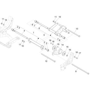 Piaggio Medley 125 ABS E5 2021-2022 (EMEA) swing arm