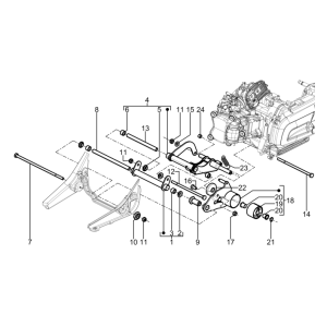 Swing Arm Piaggio Beverly 350 E3 Sport Touring 2013-2014