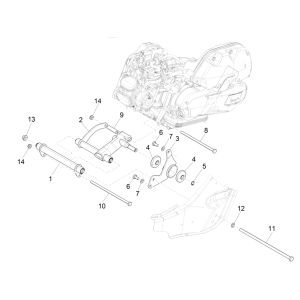 Vespa GTS 125 4T E5 ABS 2021 swing arm (EMEA)