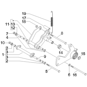 Front fork Vespa GTS 250 ie 2005-2009 (with ABS) red vintage 820/A
