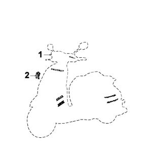 Emblemen - Stickers - Logo Peugeot Django Chocolate K2