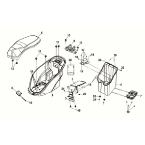 Sym E-MIO seat/luggage box