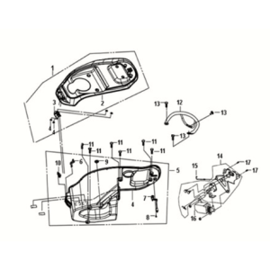 Seat - rear grip Sym Fiddle III 50 E3