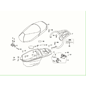 Saddle - Helmet Box - Rear Carrier Sym Fiddle ll Euro 5