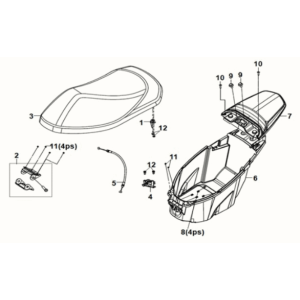 Seat/ Luggage box Sym E-XPRO 45KM/H 2020-2021