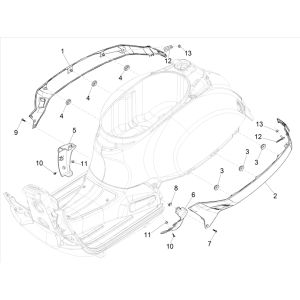 Sideskirt Vespa GTS 300 HPE 4G 4G IE ABS E4 2019 (EMEA)