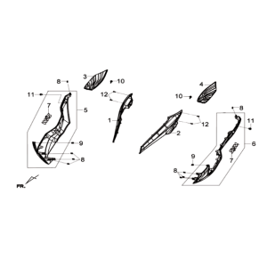 Side skirt Sym Joymax 300I ABS E3 2014-2016 Grey (GY-517S)