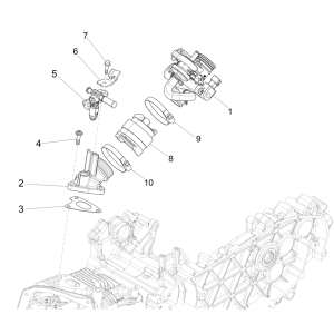 Throttle Valve Housing- Injector Connection Inlet Vespa Sprint 125 4T 3V IE ABS