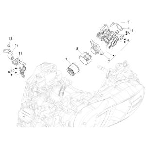 Piaggio Medley 125 ABS E5 2021-2022 (EMEA) Throttle Body - Injector - Inlet Connection