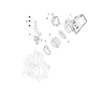 Throttle body - Injector - Inlet connection Piaggio Beverly 350 E3 Sport Touring 2013-2014