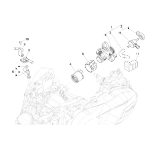 Throttle body - Injector - Piaggio Medley 150 4T IE ABS E4 2016-2020 inlet connection (EMEA)