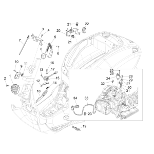 Voltage regulator - Ignition coil - Electronic parts Vespa Sprint 150 3V IE ABS Euro 3 2015