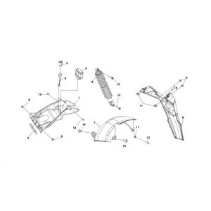 Mudguards- Rear Shock Absorber Sym Jet Sport-X 2-stroke