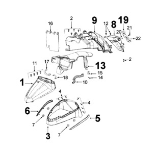 Spatborden Peugeot Django 125 Allure E3 2014-2017 ICY WHITE (F8)