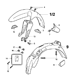 Mudguards Peugeot Fox red