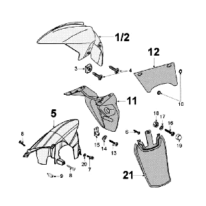 Mudguards Peugeot Jet Force LC Injection Blue