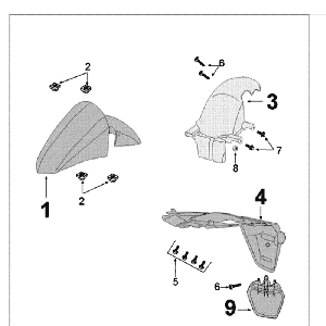 Mudguards Peugeot Kisbee brown
