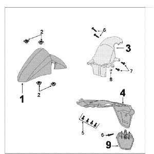 Mudguards Peugeot Kisbee RS White