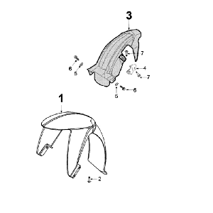 Mudguards Peugeot Ludix 14 black