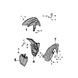 Mudguards Peugeot Speedfight 4 4-stroke Blue/Black