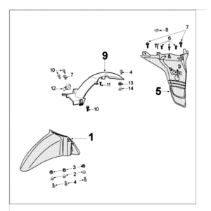 Spatborden Peugeot Tweet 125 E3 2010-2013 CHESTNUT (J7)